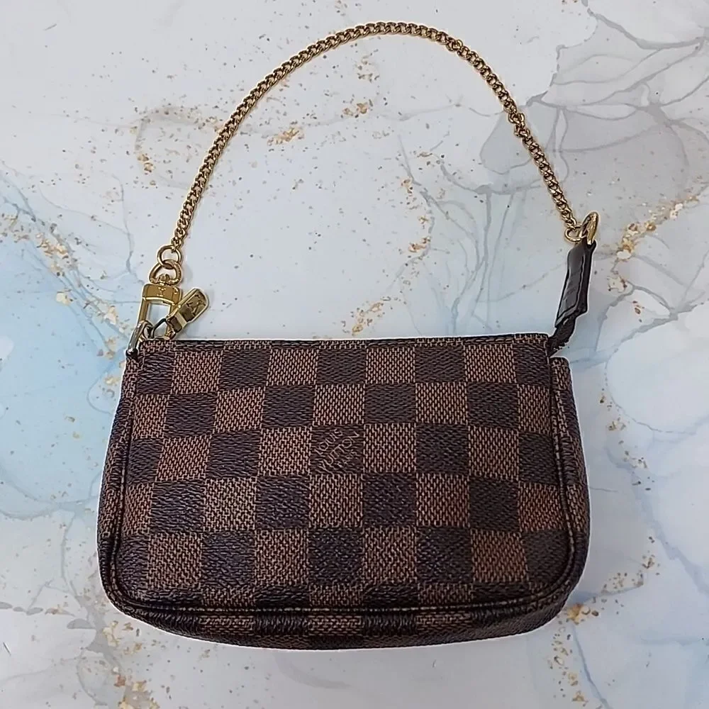 Authentic Louis Vuitton Damier Ebene Mini Pochette